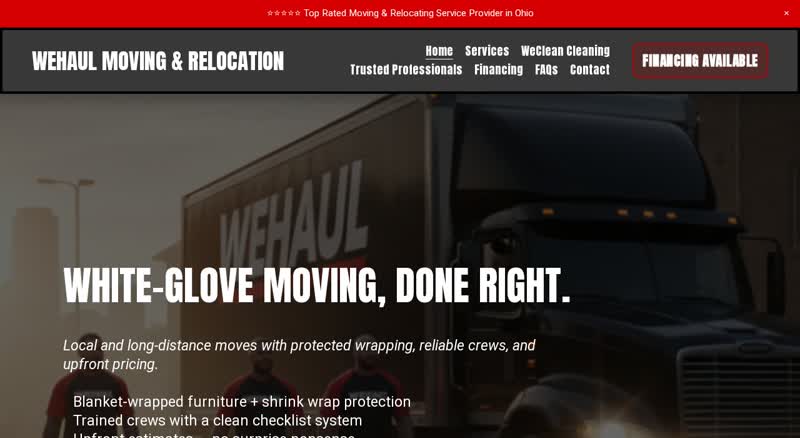 WeHaul Moving & Relocation website preview