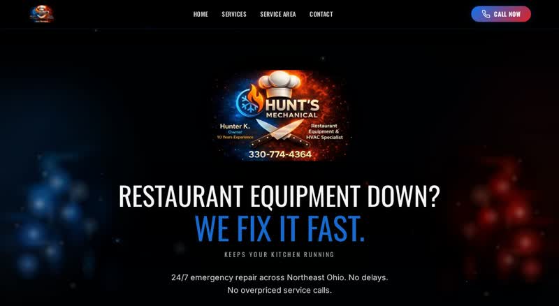 Hunts Mechanical website preview